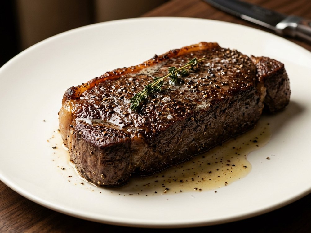 New York strip, served whole