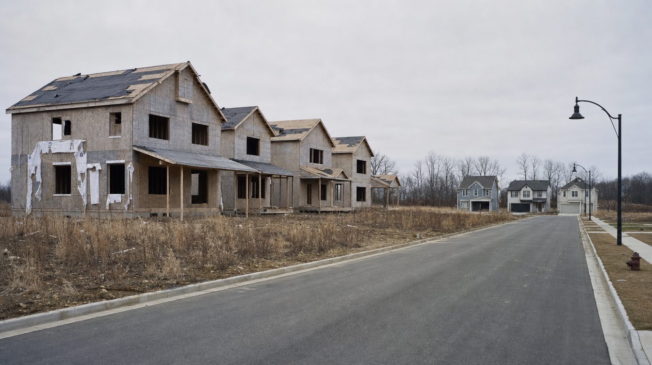 An unfinished subdivision left behind by the 2008 crash
